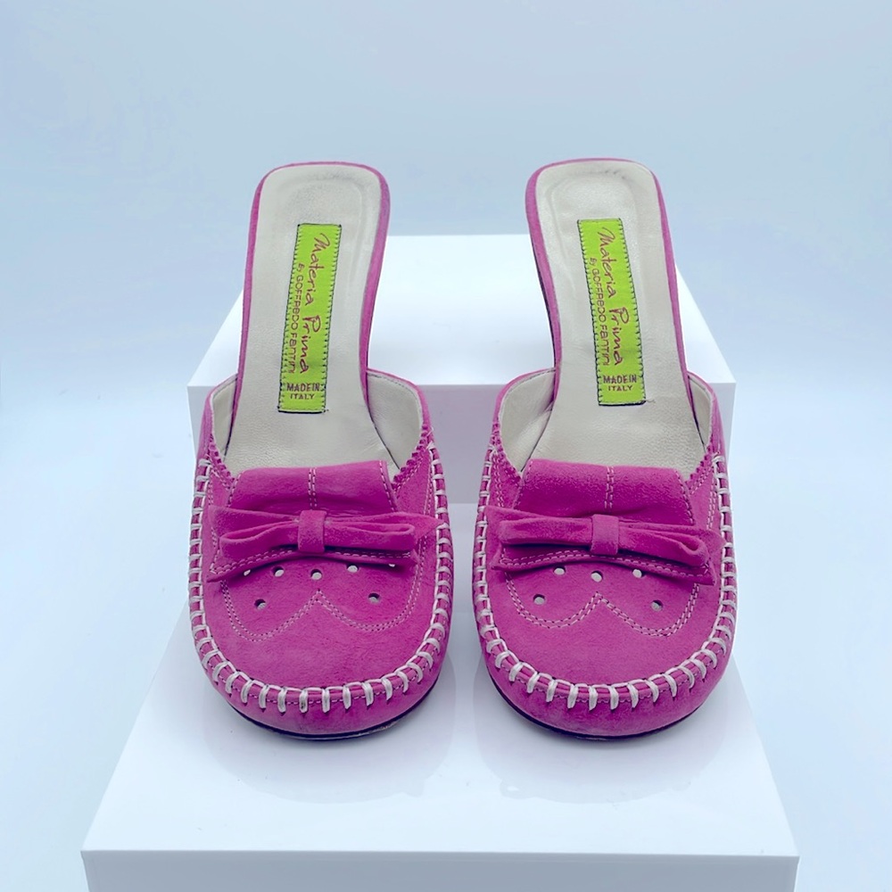 Materia Prima by Goffredo Fantini Mules in Pink Suede